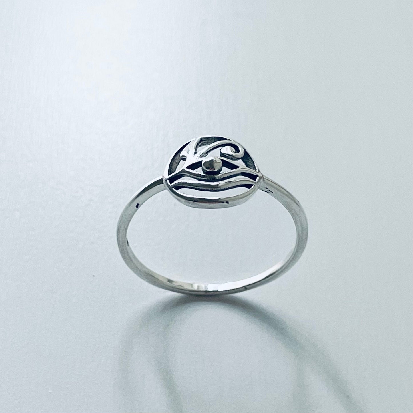 Oxidized Sterling Silver Eye of Horus Ring: Egyptian Protection Jewelry