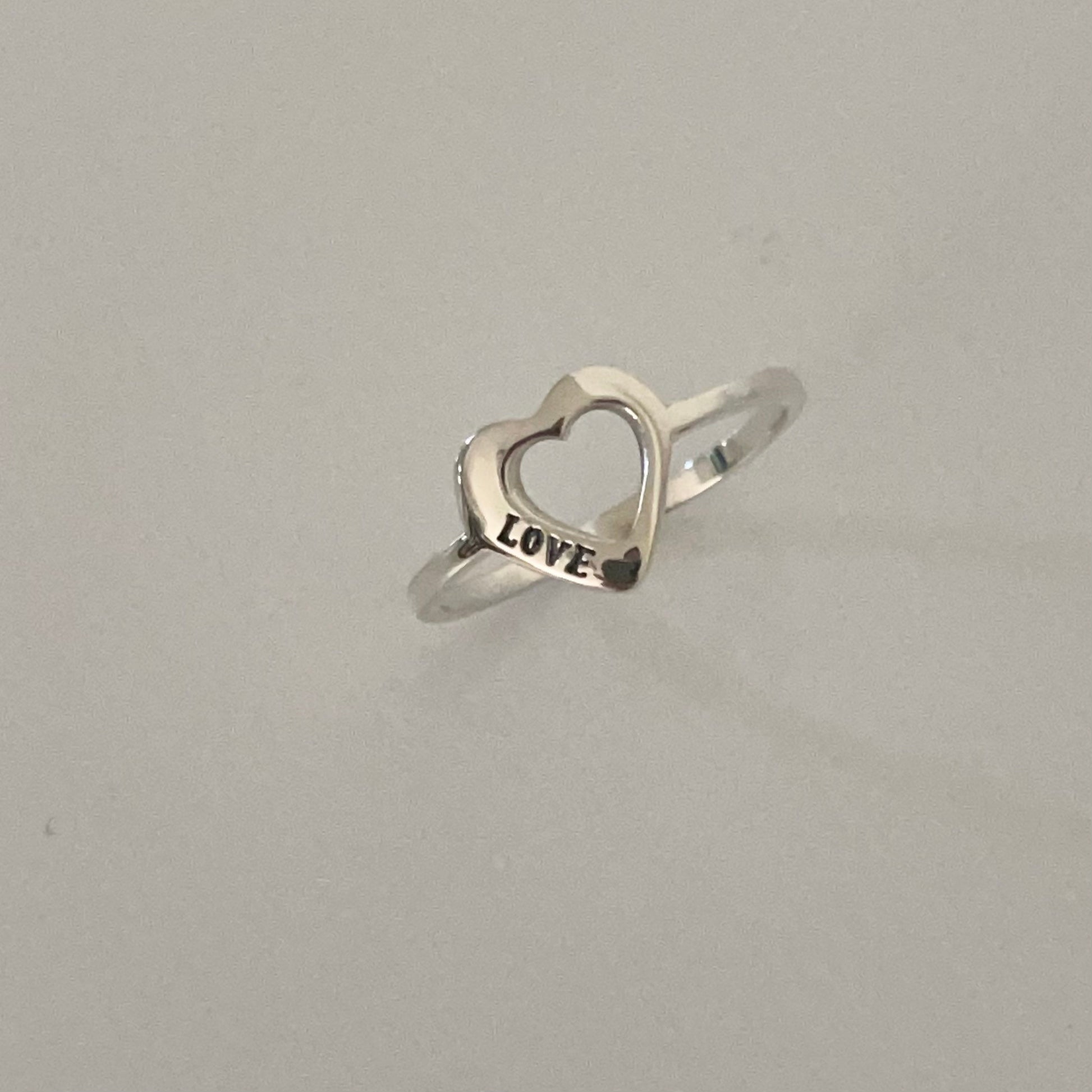 Sterling Silver Dainty Love Heart Ring, Silver Ring, Promise Ring, Love Promise Ring, Silver Heart Ring, Dainty Heart Ring, I Love U Ring