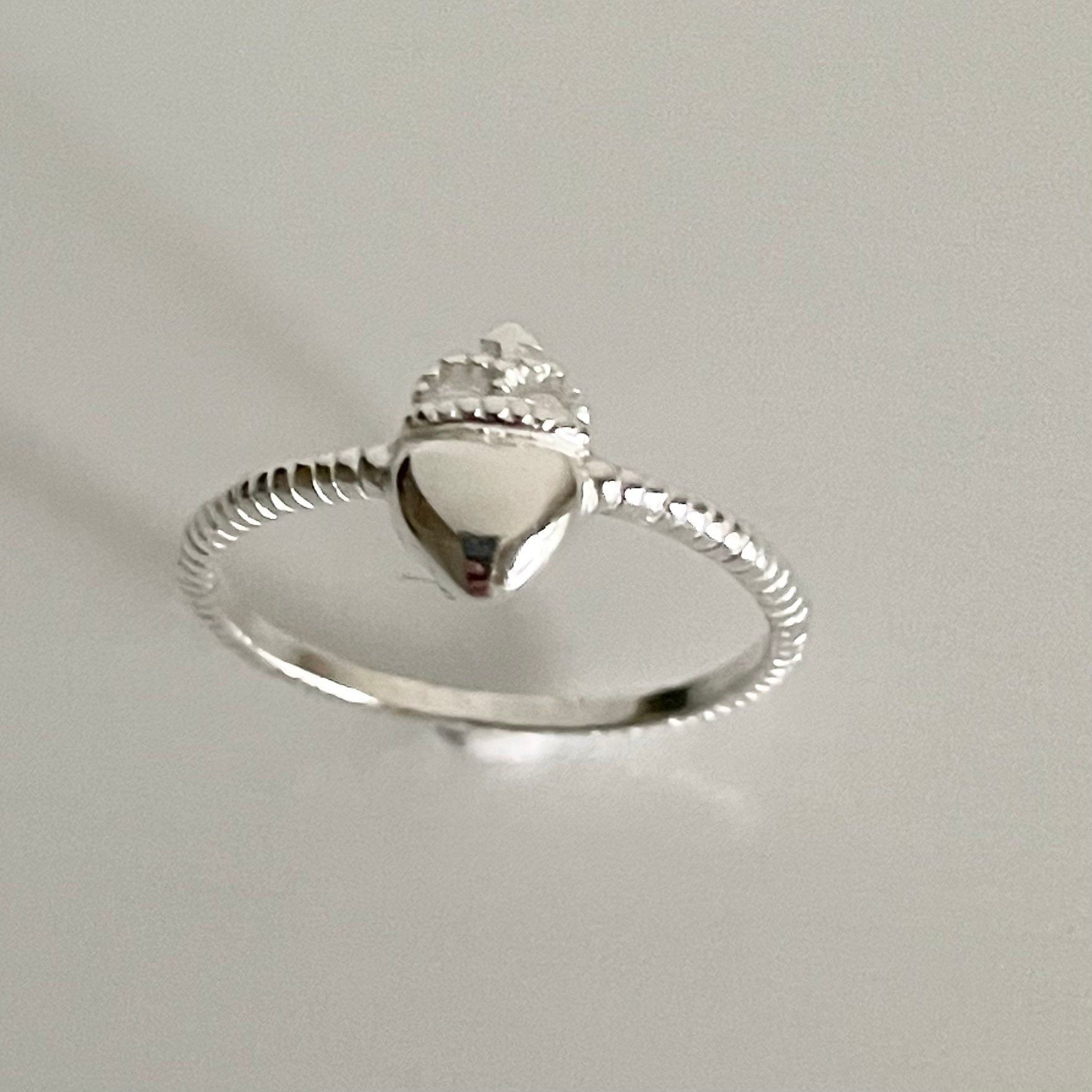 Sterling Silver Crown with Heart Claddagh Braided Ring, heart symbolizes true love, and the crown is for loyalty Ring