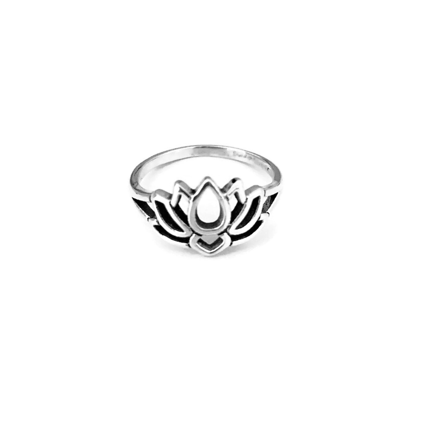 Sterling Silver Small Lotus Flower Ring, Silver Flower Ring, Promise Lotus Ring, Silver Love Ring, Dainty Flower Ring, Yoga Ring, Boho Ring,