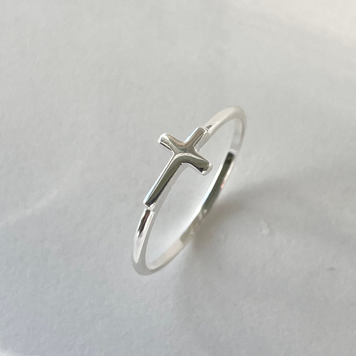 Sterling Silver Cross Ring: Unisex Religious Promise Ring