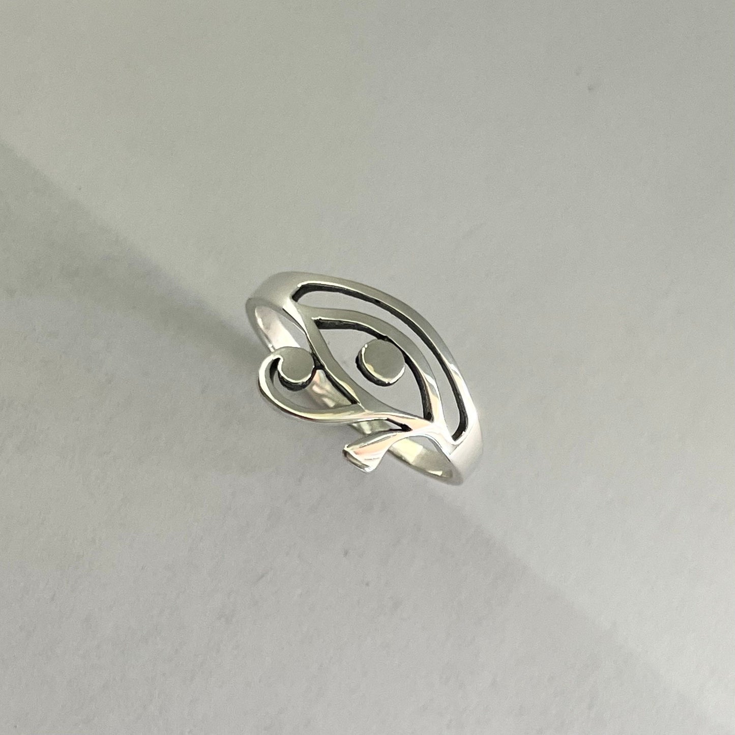 Sterling Silver Eye of Horus Ring: Religious Protection Jewelry