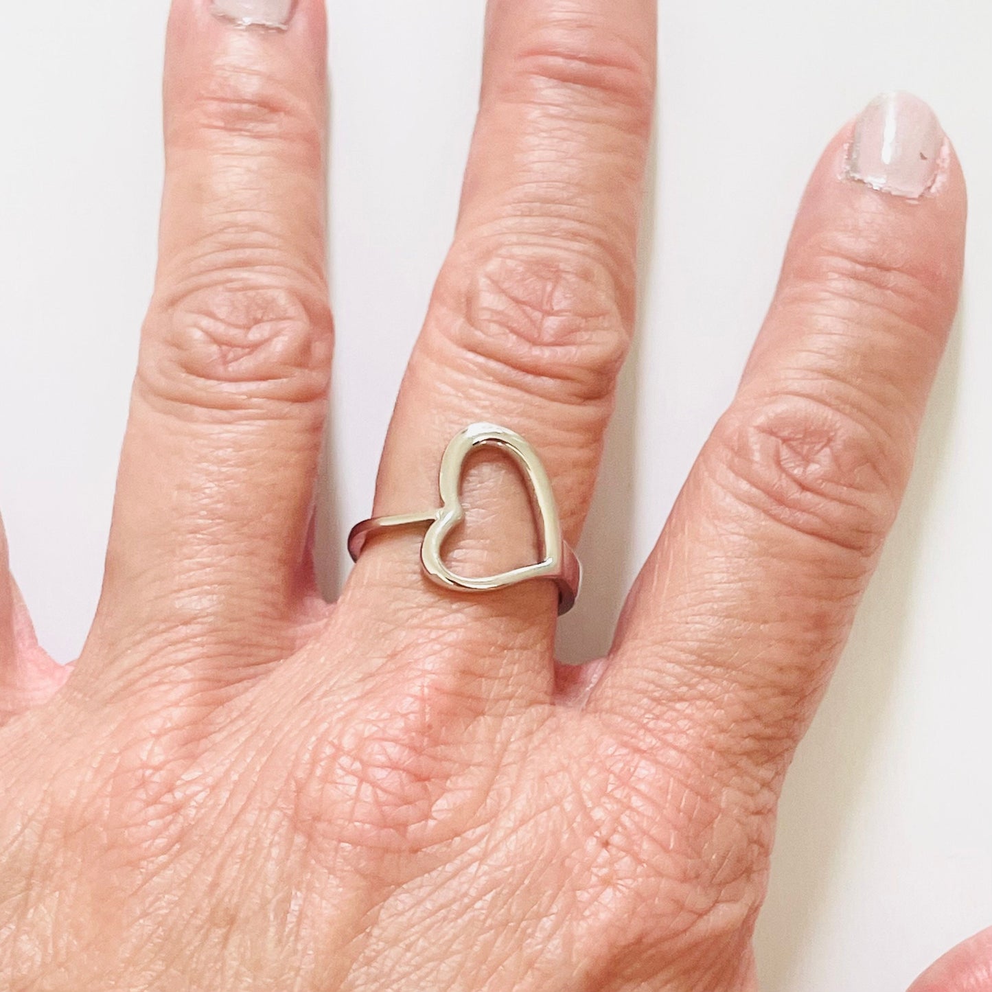 Sterling Silver Sideway Heart Ring: Promise Love Ring