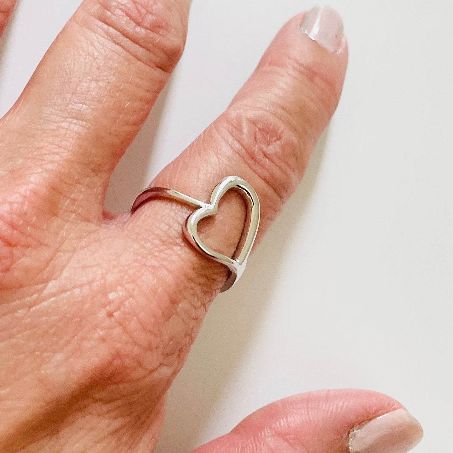 Sterling Silver Sideway Heart Ring: Promise Love Ring