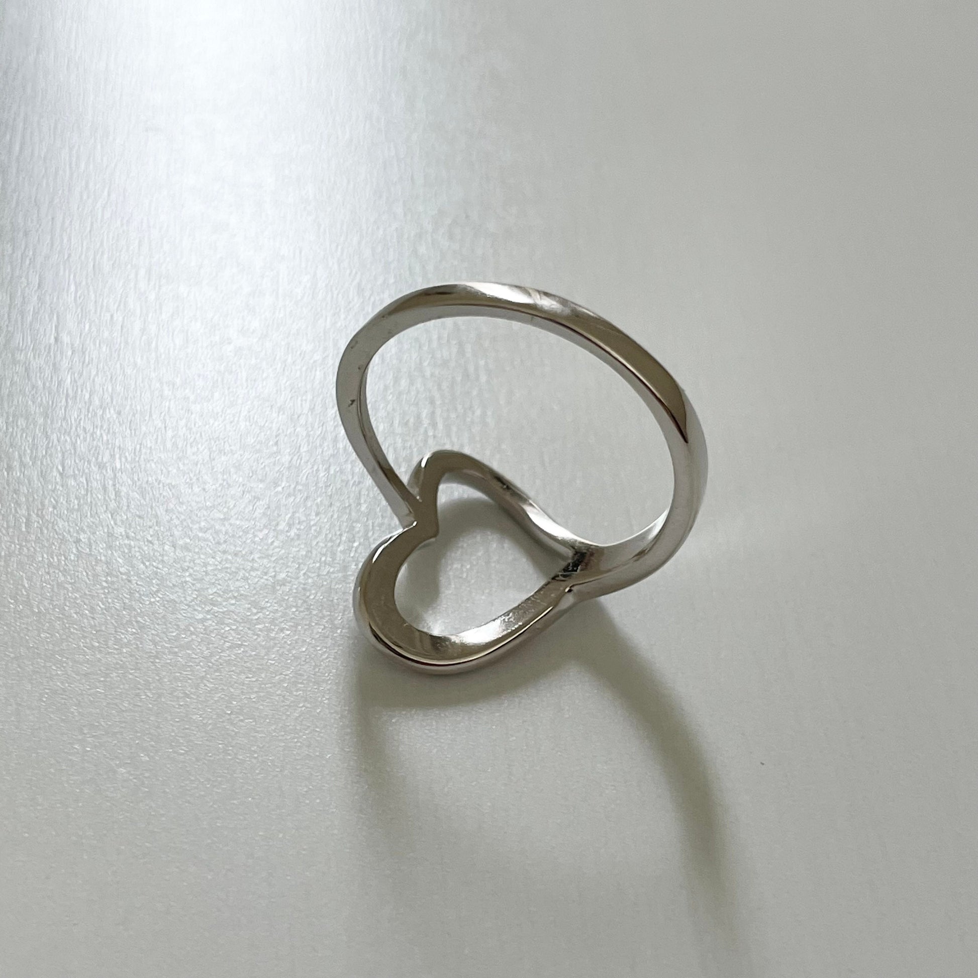 Sterling Silver Sideway Heart Ring: Promise Love Ring