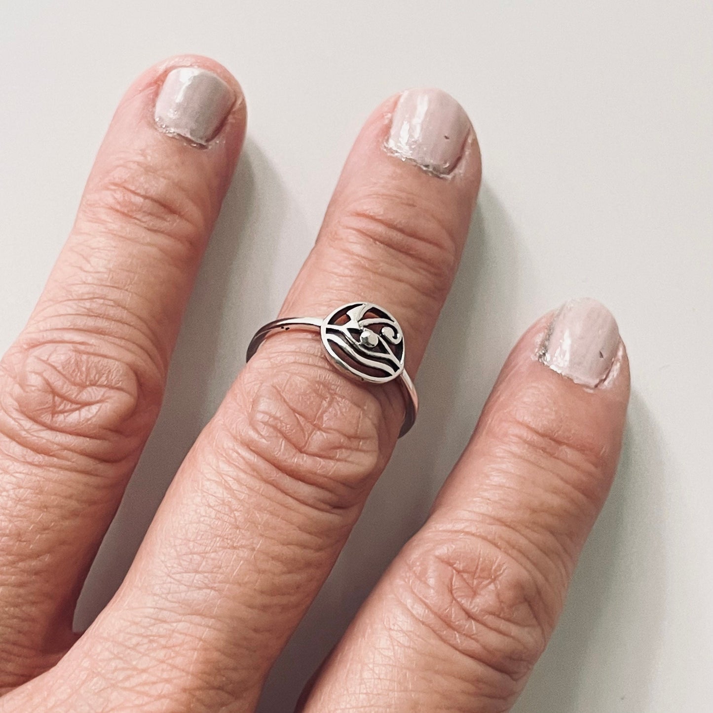 Oxidized Sterling Silver Eye of Horus Ring: Egyptian Protection Jewelry