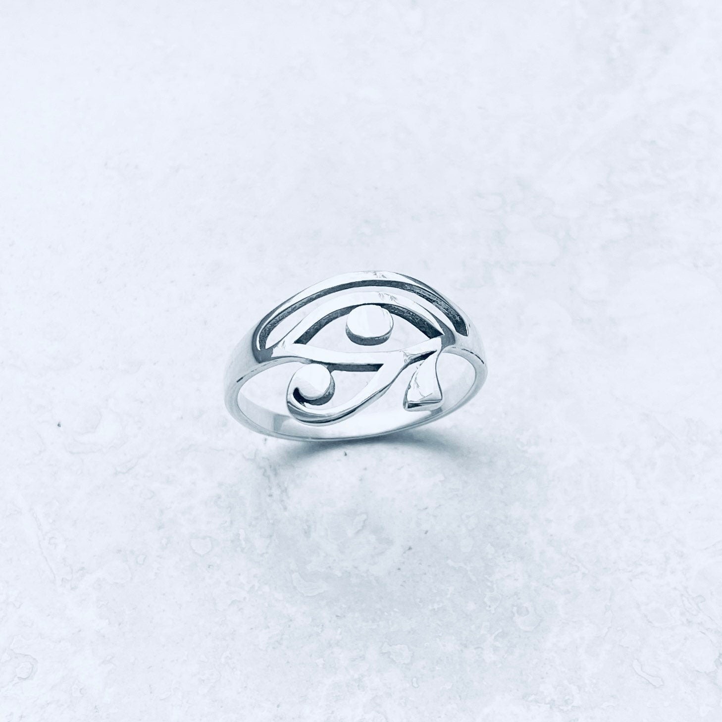 Sterling Silver Large Eye of Horus, Ra Eye, Religious Ring, Protection Ring, Silver Ring, Restoration Ring, Eye Ring