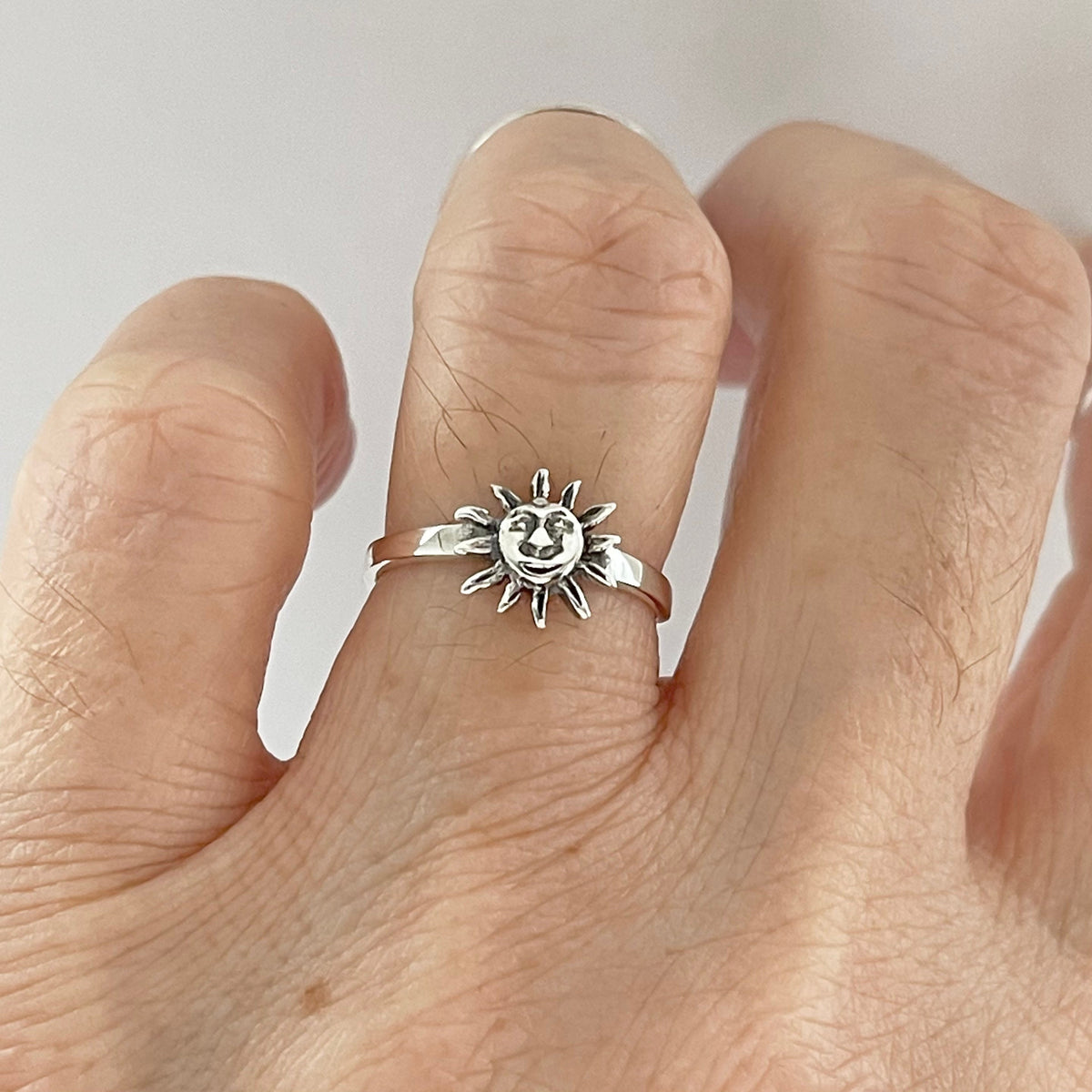Sterling Silver Happy Sunshine Ring: Celestial Promise Ring