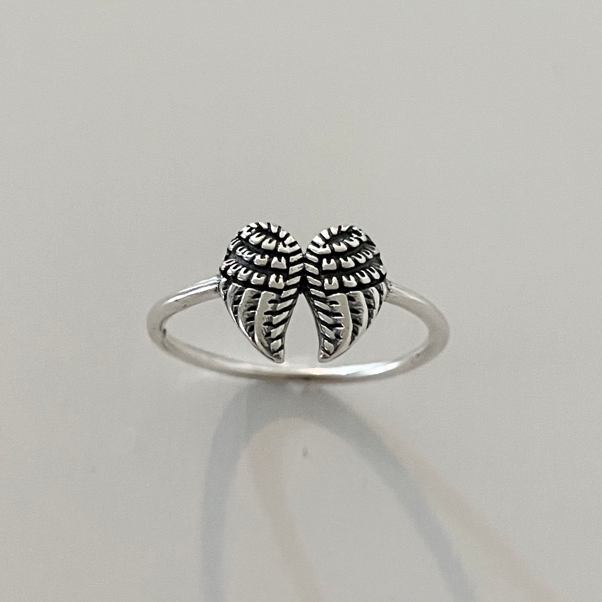 Sterling Silver Dainty Angel Wing Ring, Silver Ring, Wings Ring, Boho Ring, Angel Ring, Religious Ring, Statement Ring