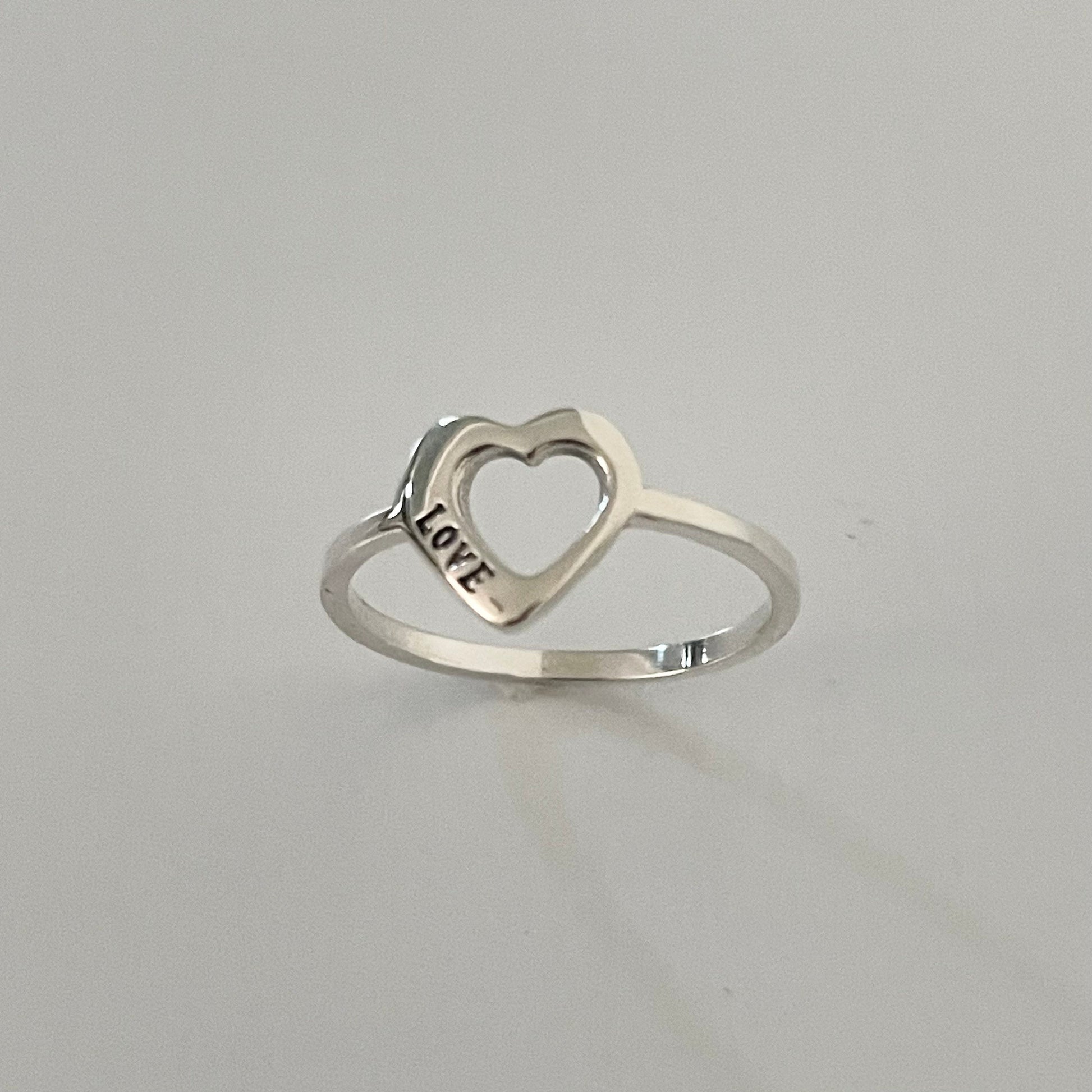 Sterling Silver Dainty Love Heart Ring, Silver Ring, Promise Ring, Love Promise Ring, Silver Heart Ring, Dainty Heart Ring, I Love U Ring