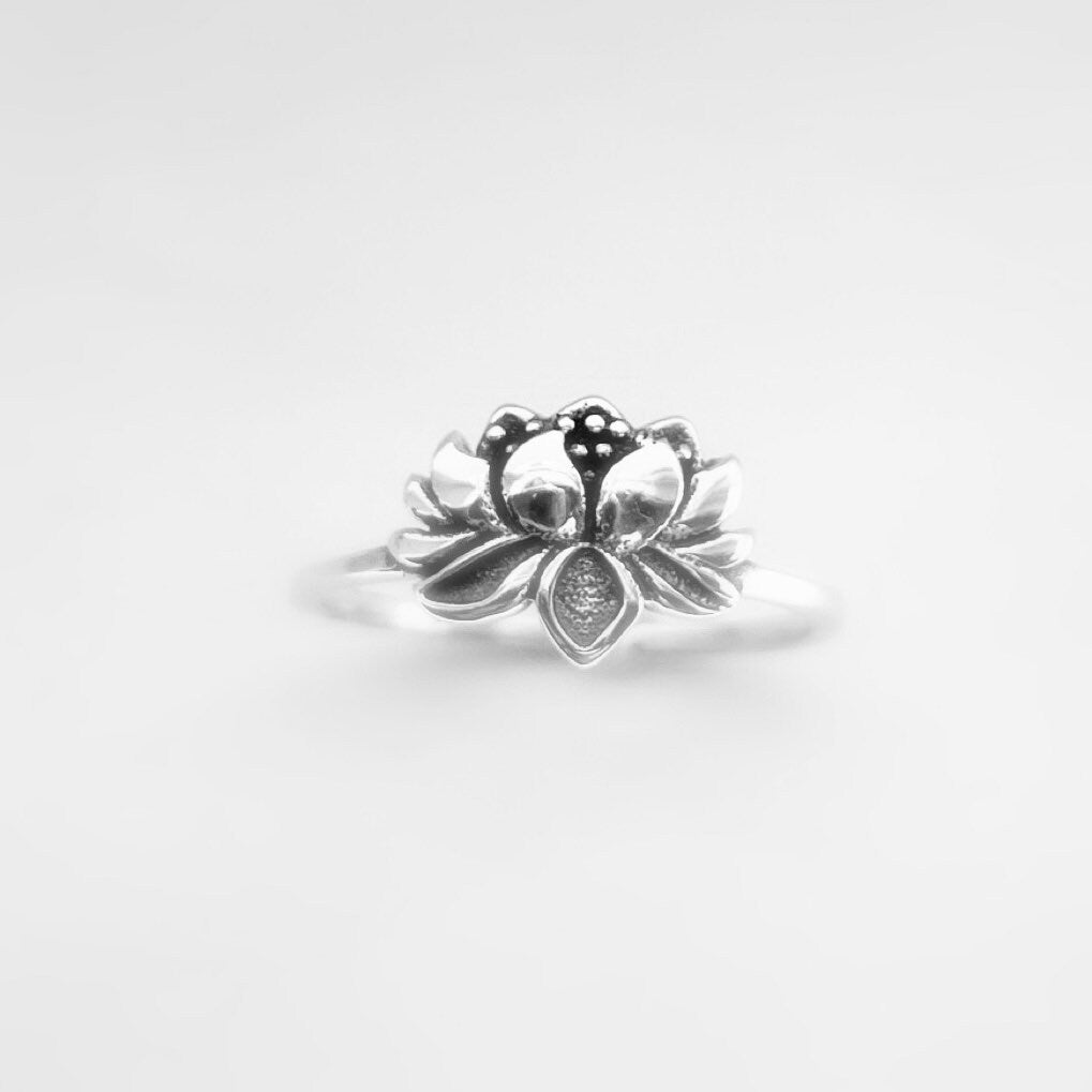 Sterling Silver Lotus Flower Ring, Silver Louts Ring, Lotus Meditation Ring, Zen Ring, Lotus Promise Ring, Just Because, Symbol Purity Ring