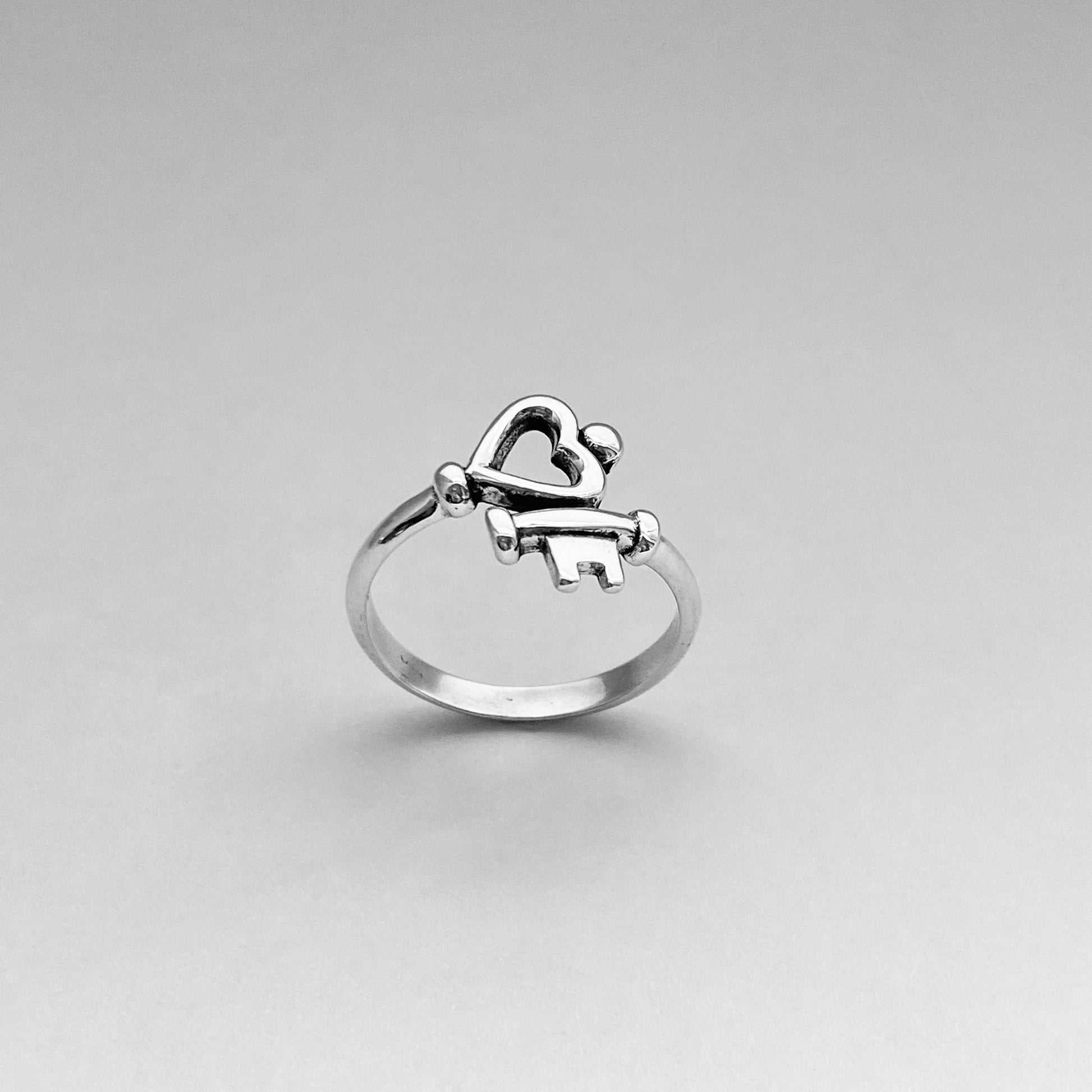 Sterling Silver Key to My Heart Ring: Boho Promise Ring