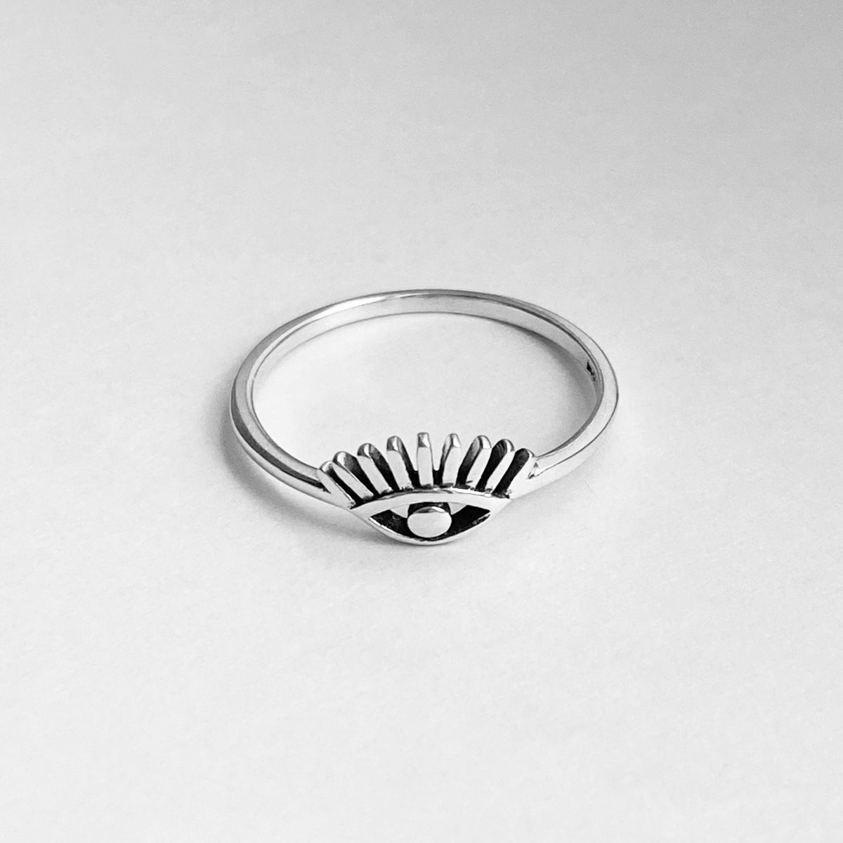 Sterling Silver Eye Ring: Dainty Boho Protector Ring