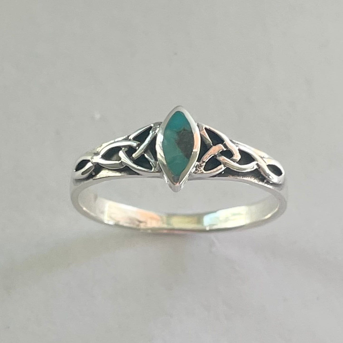 Sterling Silver Turquoise Celtic Ring: Boho Statement Jewelry