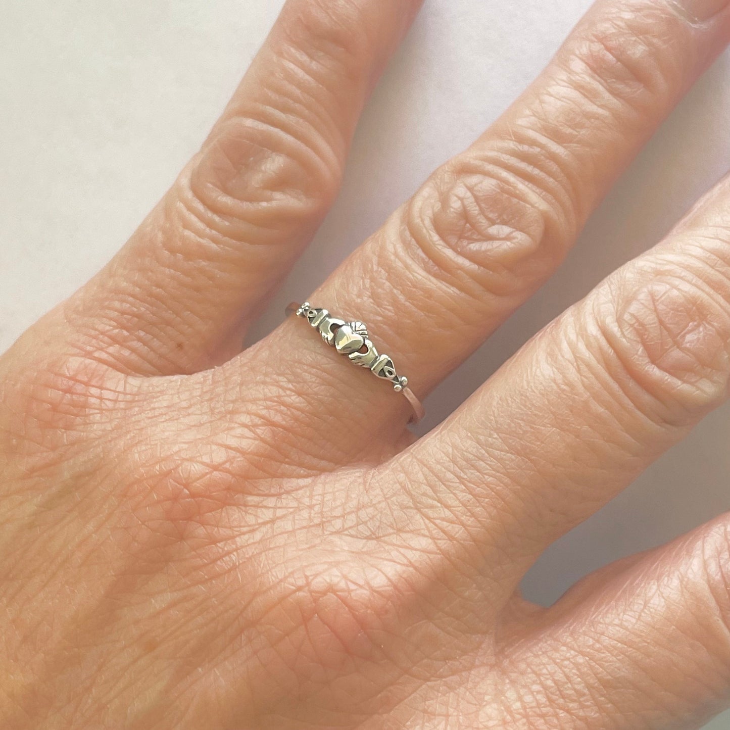 Sterling Silver Claddagh Ring: Dainty Irish Friendship Ring
