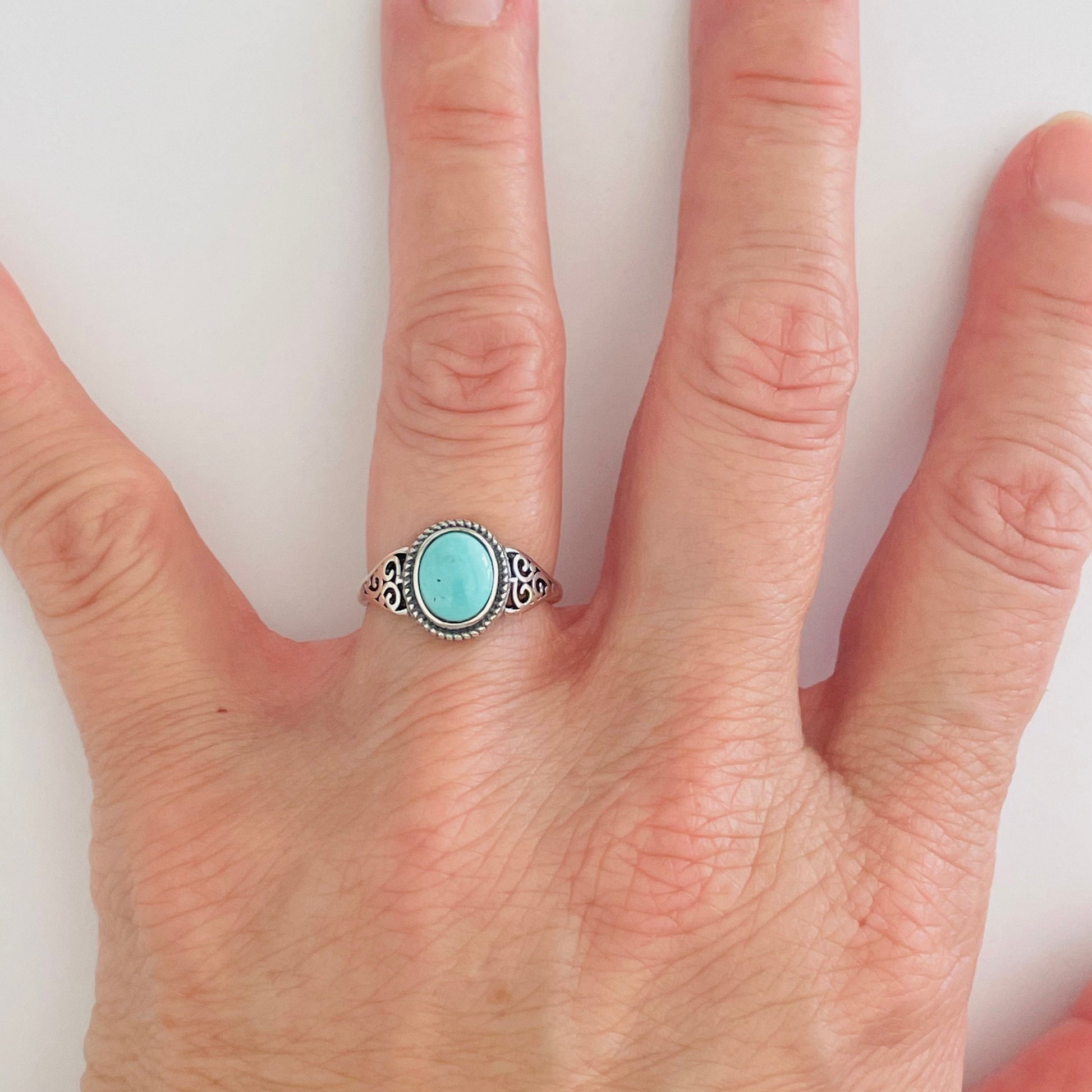 Sterling Silver Raw Turquoise Ring, Promise Silver Ring, Love Ring, Statement Ring, Silver Turquoise Ring, Bail Style Ring, Turquoise Ring.