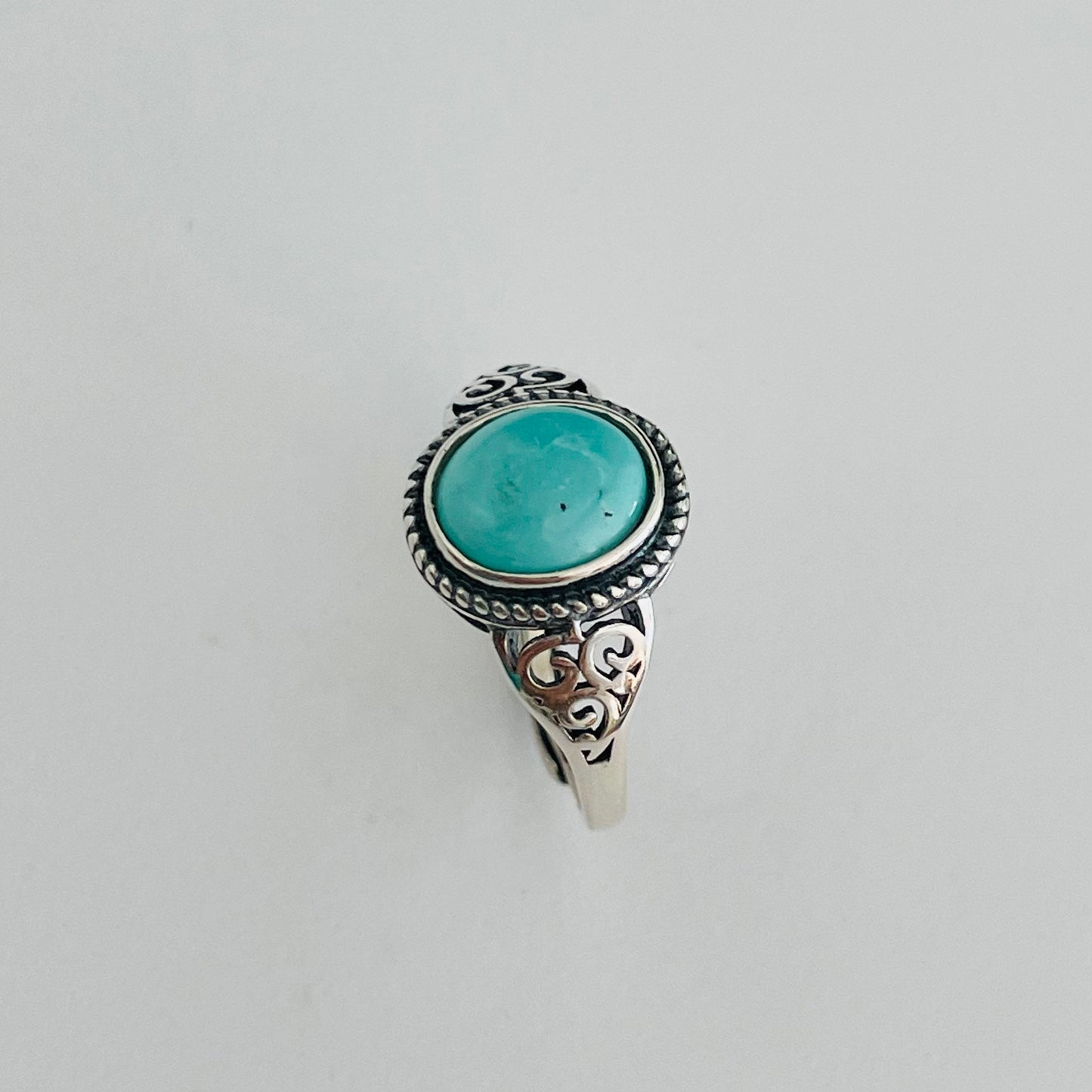 Sterling Silver Raw Turquoise Ring, Promise Silver Ring, Love Ring, Statement Ring, Silver Turquoise Ring, Bail Style Ring, Turquoise Ring.