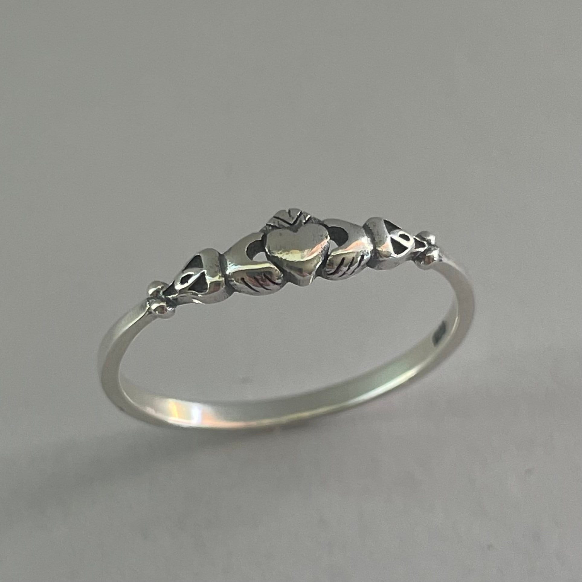 Sterling Silver Claddagh Ring: Dainty Irish Friendship Ring