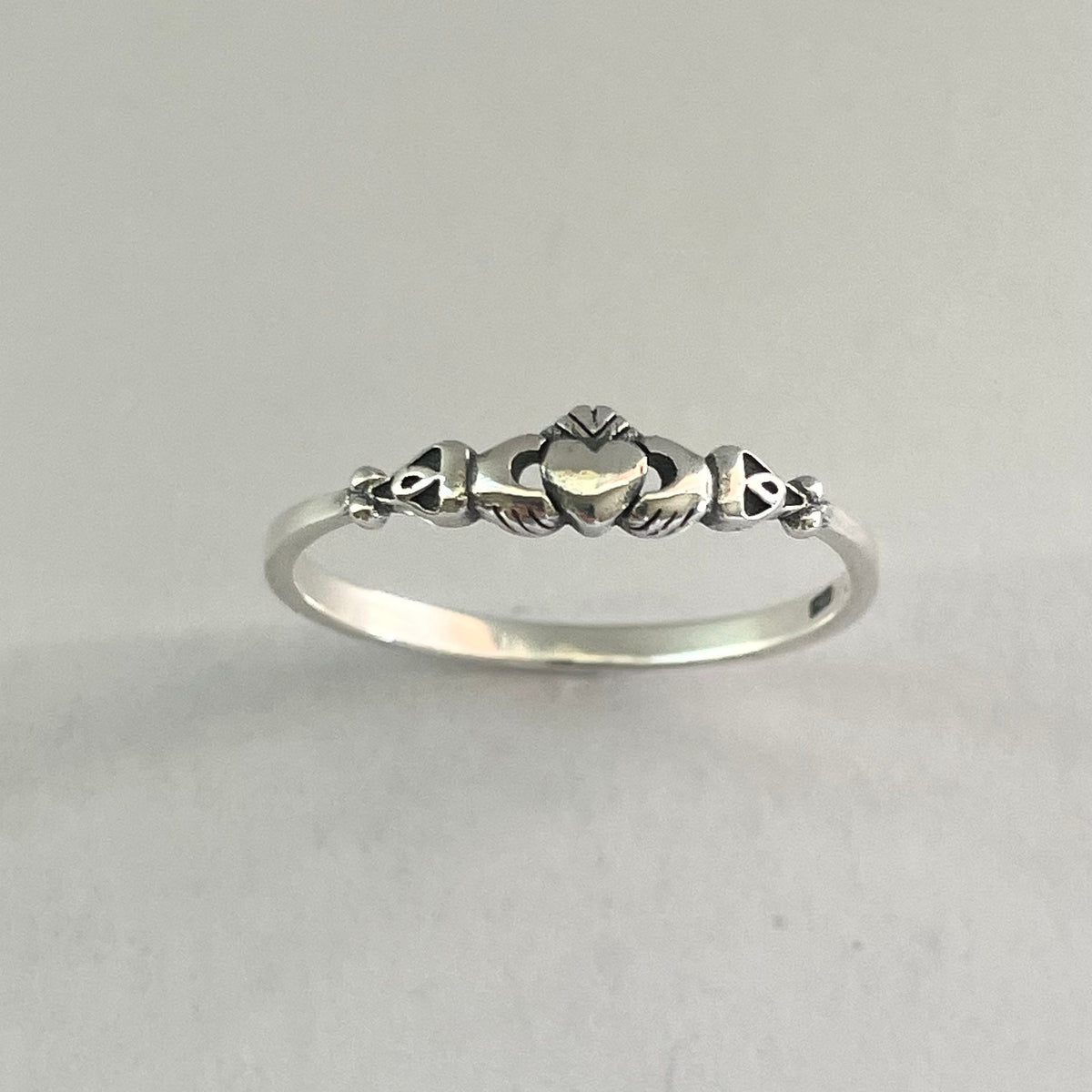 Sterling Silver Claddagh Ring: Dainty Irish Friendship Ring