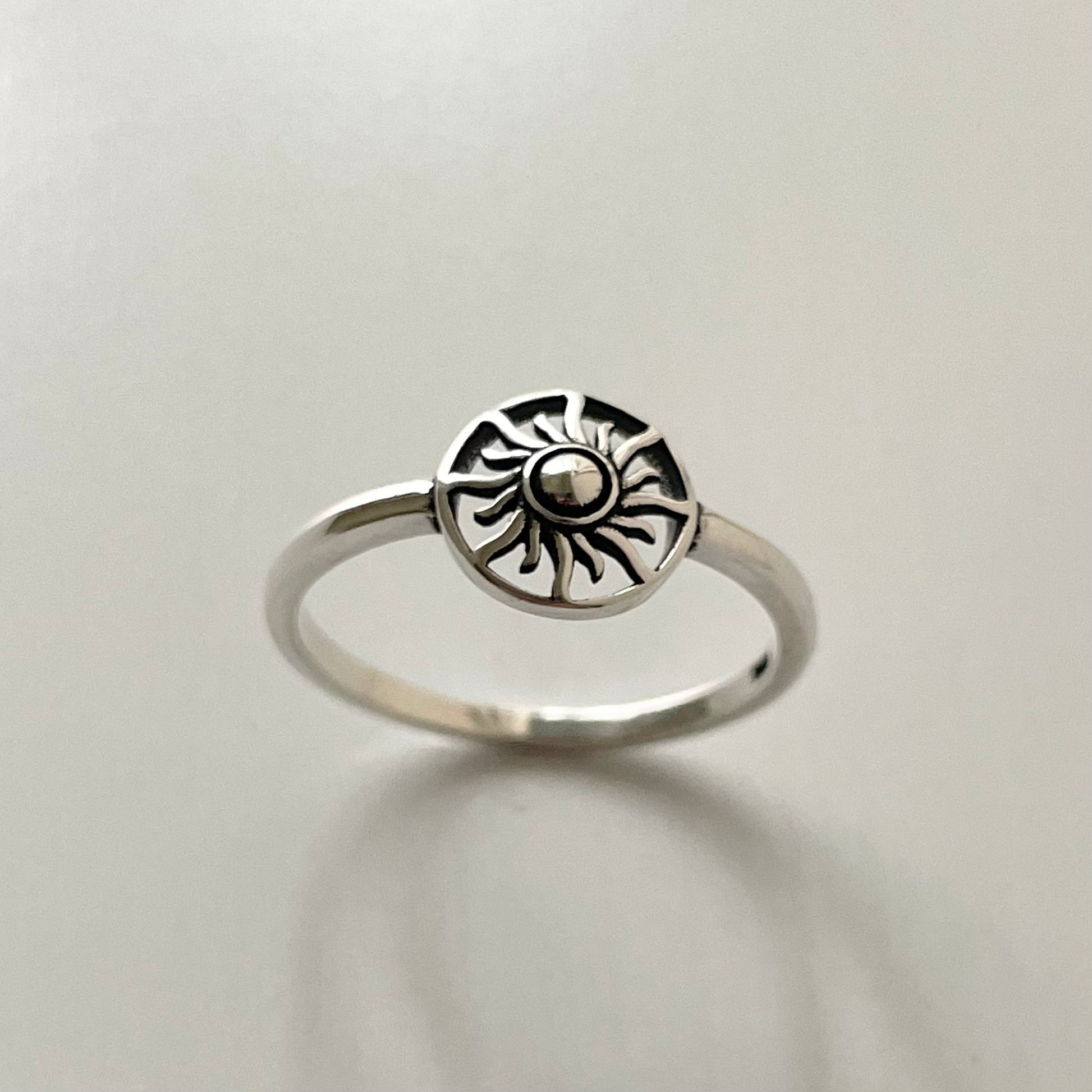 Sterling Silver Sun Ring, Crescent Sun Ring, Sun Face Ring, Love Ring, Delicate Ring, Danity Ring, Sun Ring