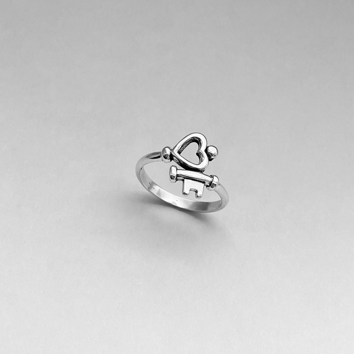 Sterling Silver Key to My Heart Ring: Boho Promise Ring