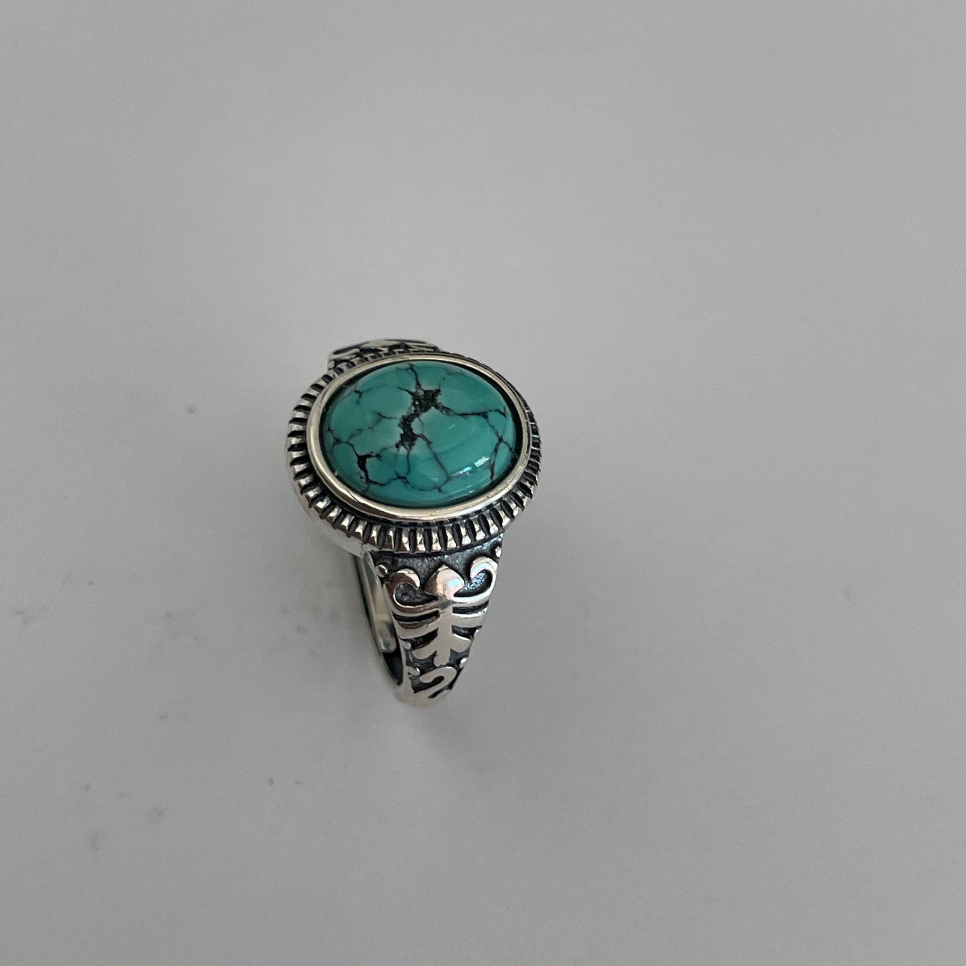 Sterling Silver Raw Turquoise Ring, Promise Silver Ring, Love Ring, Statement Ring, Silver Turquoise Ring, Bail Style Ring, Turquoise Ring.