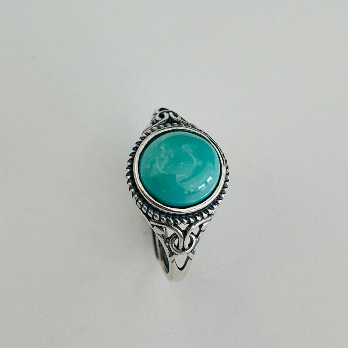 Sterling Silver Raw Turquoise Ring, Promise Silver Ring, Love Ring, Statement Ring, Silver Turquoise Ring, Bail Style Ring, Turquoise Ring.