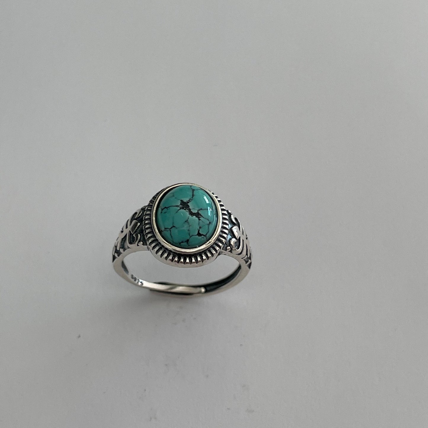 Sterling Silver Raw Turquoise Ring, Promise Silver Ring, Love Ring, Statement Ring, Silver Turquoise Ring, Bail Style Ring, Turquoise Ring.