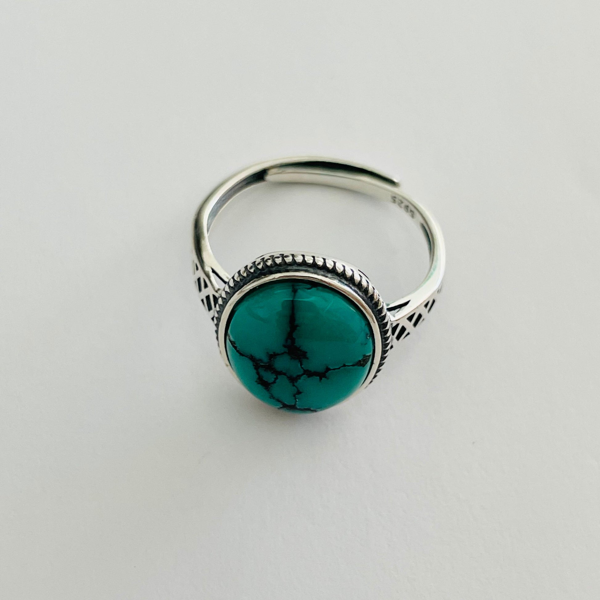 Sterling Silver Turquoise Ring Different Side Patterns / Styles, Promise Ring, Boho Ring, Statement Ring, Bail Style, Silver Turquoise Ring.