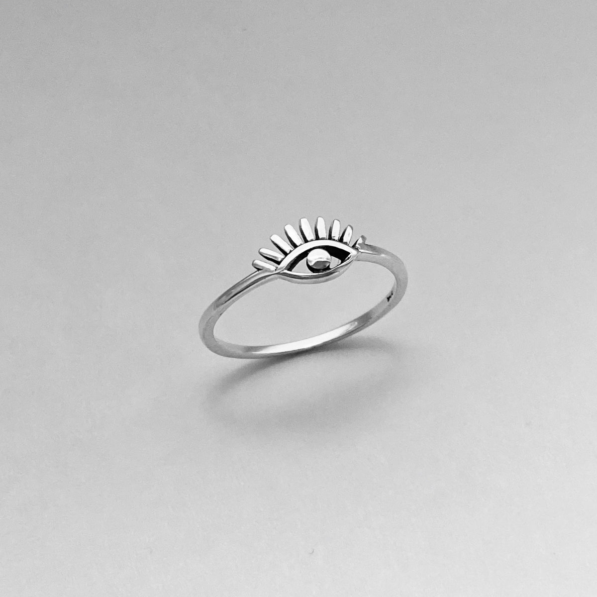 Sterling Silver Eye Ring: Dainty Boho Protector Ring