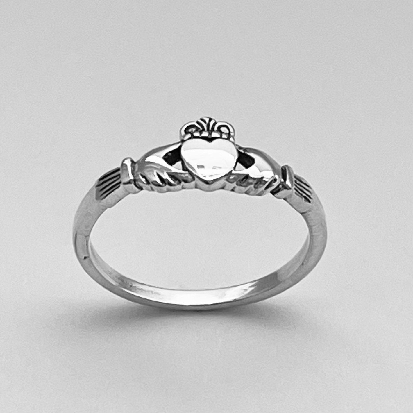 Dainty Sterling Silver Claddagh Ring: Irish Love, Loyalty, Friendship