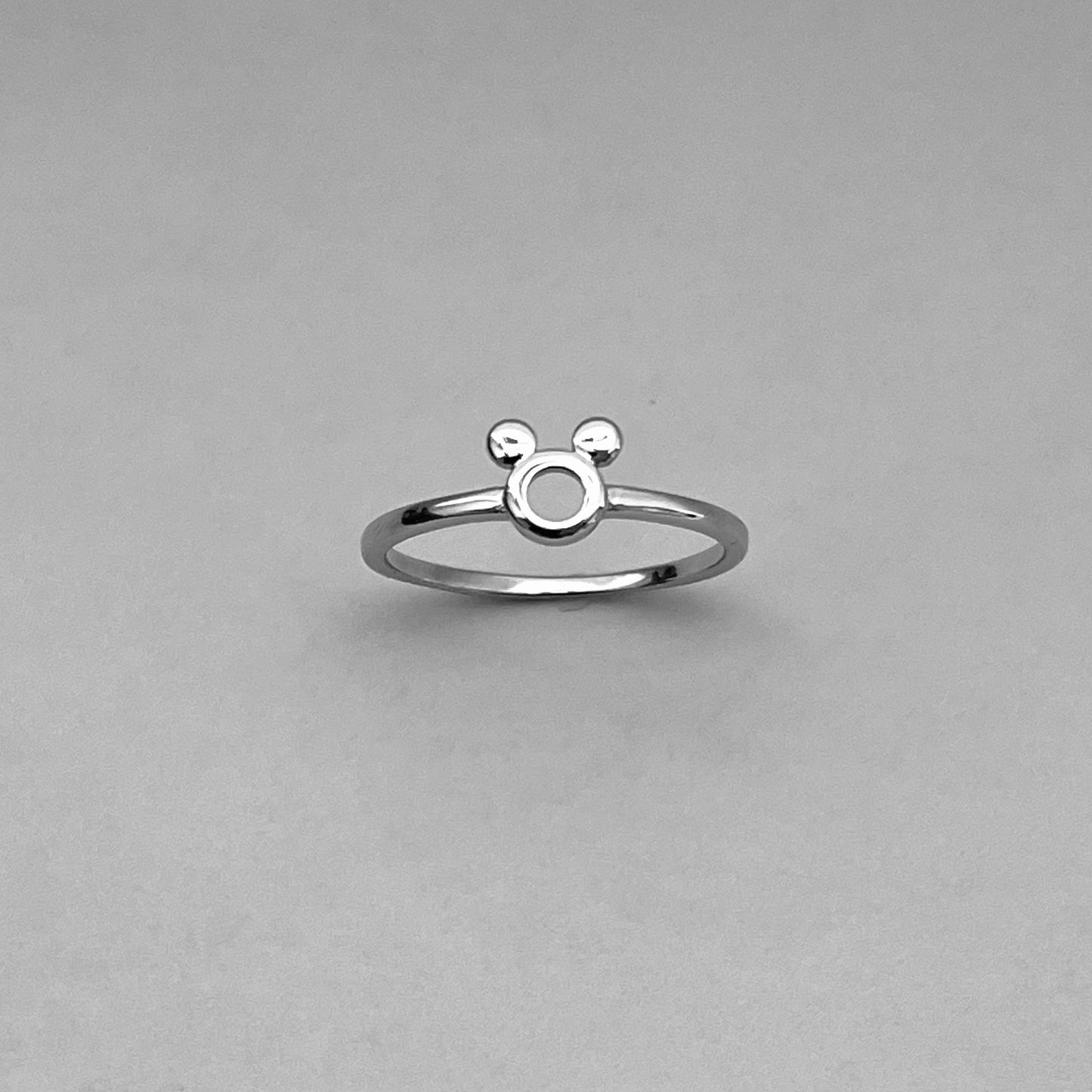 Sterling silver Mickey Mouse inspired ring, mouse ring, silver Mickey ring, dainty ring, dainty Mickey ring