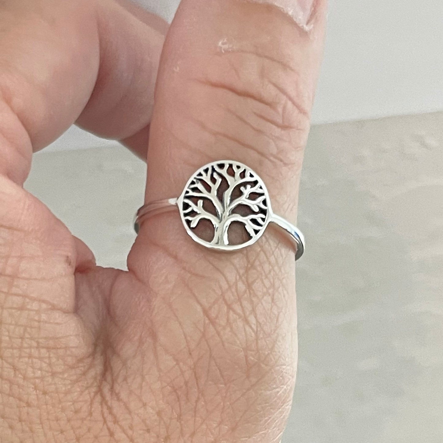 Oxidized Sterling Silver Tree of Life Ring: Boho Statement Jewelry