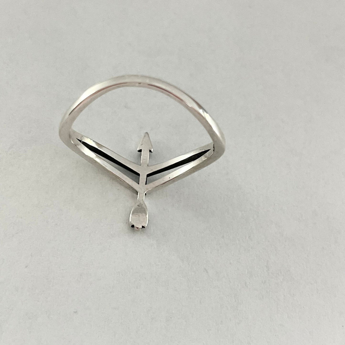 Sterling Silver Arrow and Bow Ring, Boho Ring, Bow Ring, Promise Arrow Ring, Silver Ring, Religious Ring, Arrow Love Ring, Statement Ring,