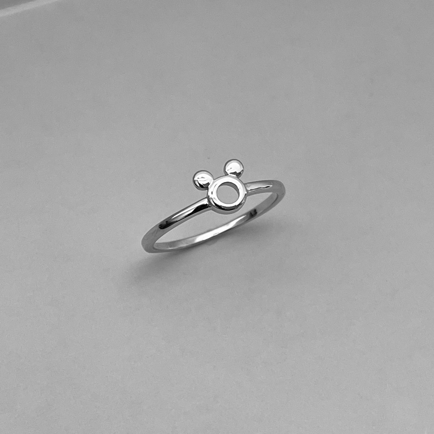 Sterling silver Mickey Mouse inspired ring, mouse ring, silver Mickey ring, dainty ring, dainty Mickey ring