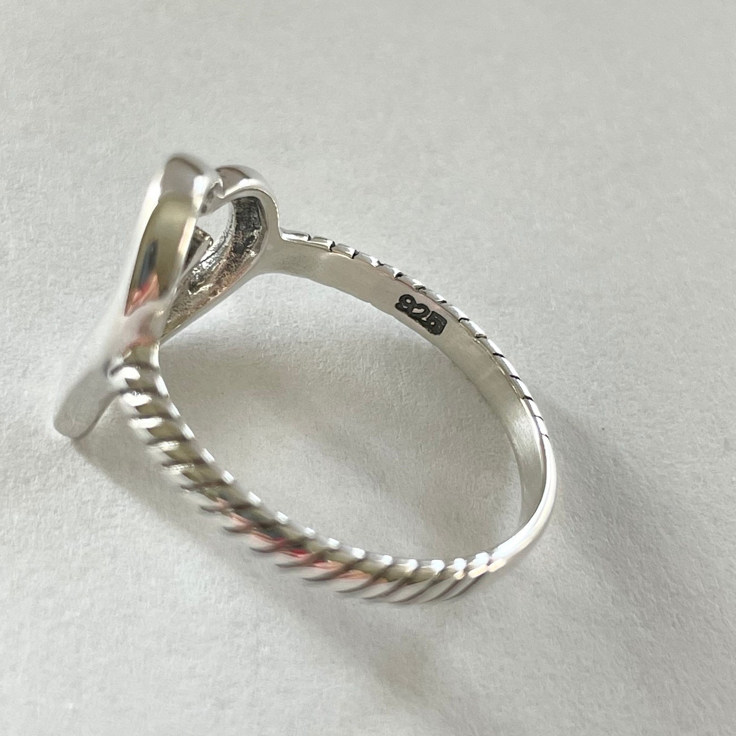 Oxidized Sterling Silver Mom Heart Ring: Mother's Love Promise