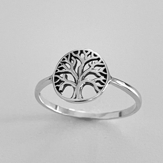 Oxidized Sterling Silver Tree of Life Ring: Boho Statement Jewelry