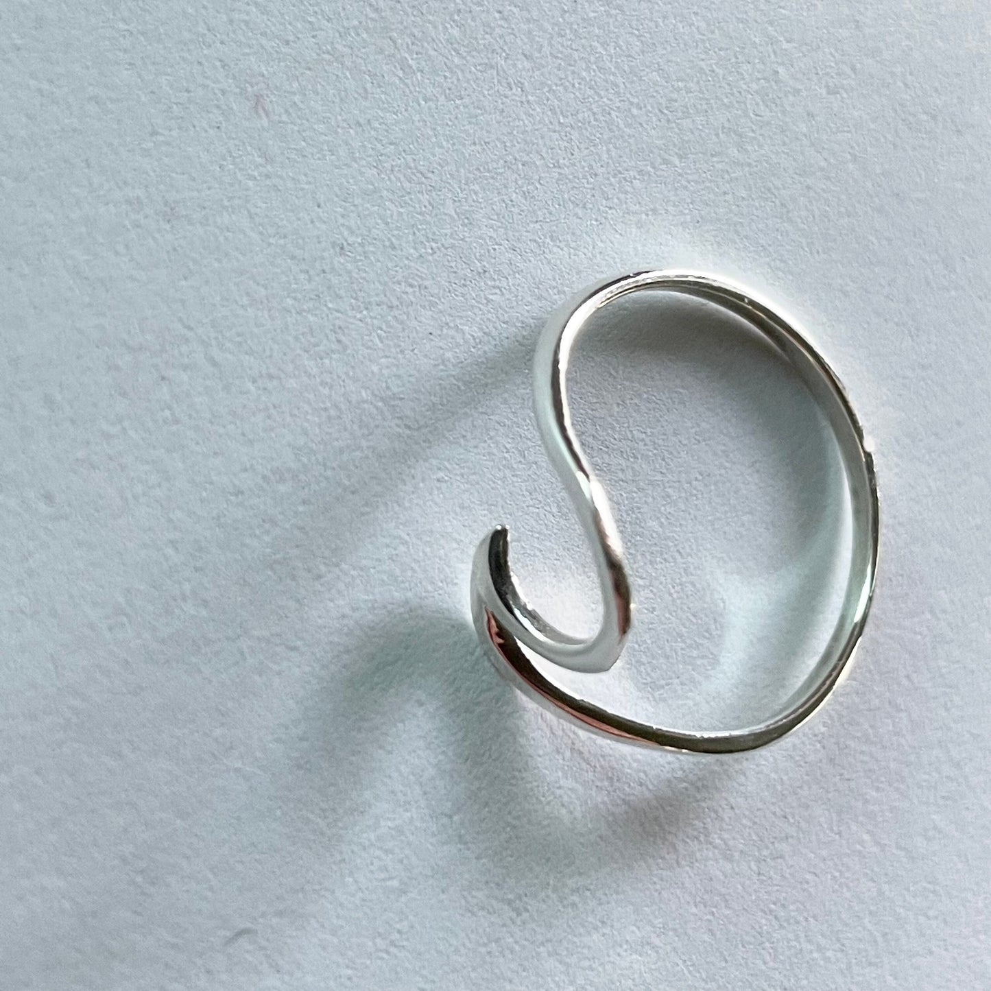 Dainty Sterling Silver Wave Ring: High Polish Ocean Jewelry
