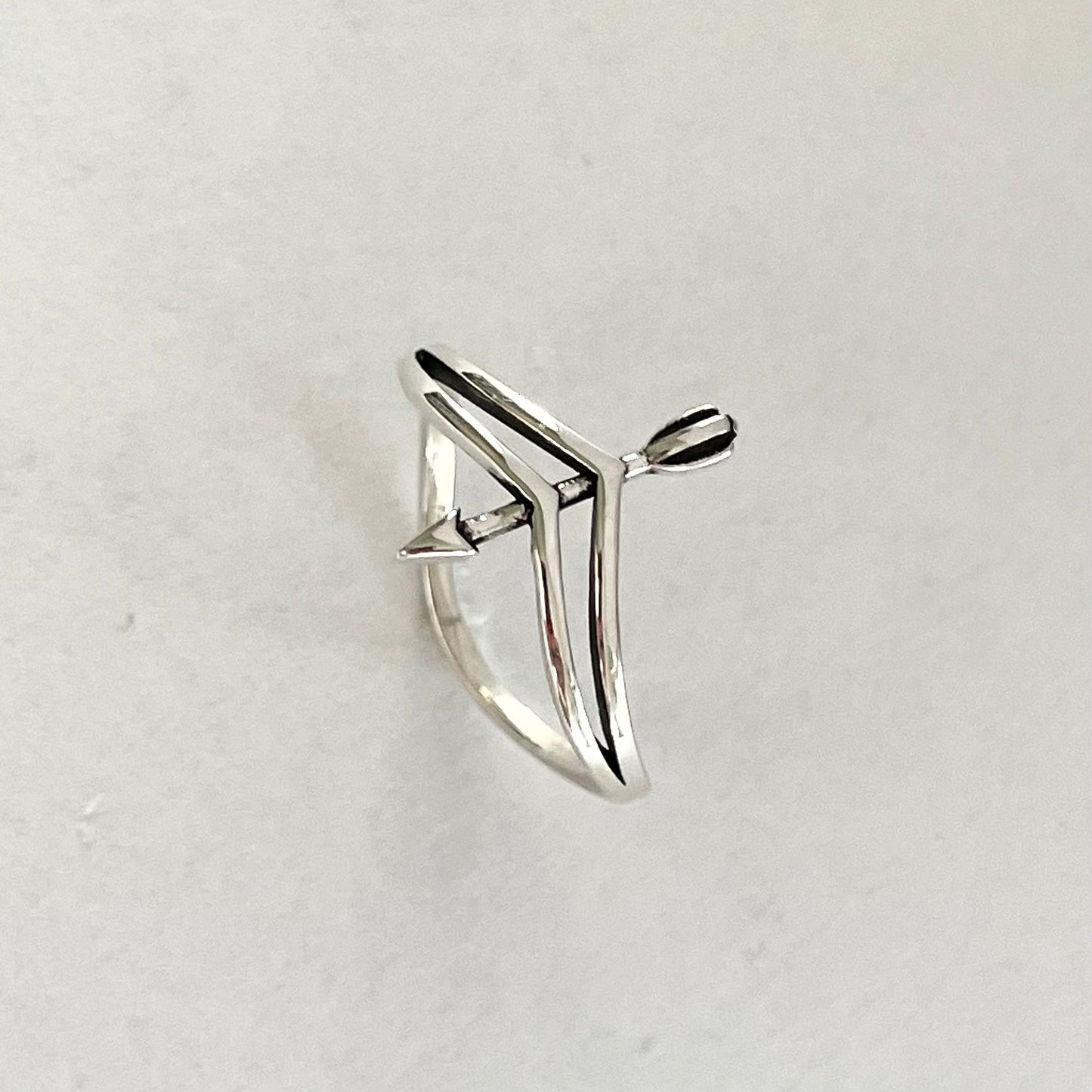 Sterling Silver Arrow and Bow Ring, Boho Ring, Bow Ring, Promise Arrow Ring, Silver Ring, Religious Ring, Arrow Love Ring, Statement Ring,