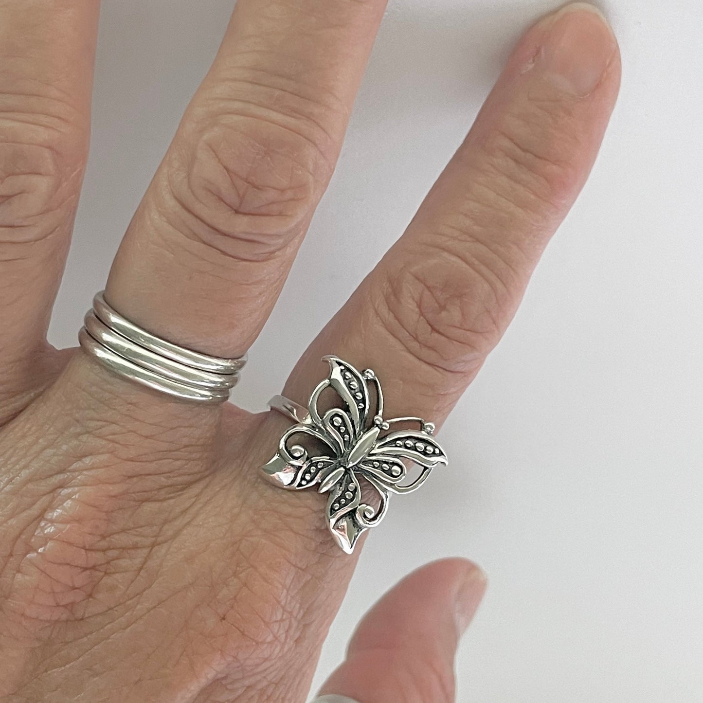 Sterling Silver Large Butterfly Ring, New Hope Ring, Love Silver Ring, Butterfly Silver Ring, Promise Silver Ring, Boho Ring, Statement Ring