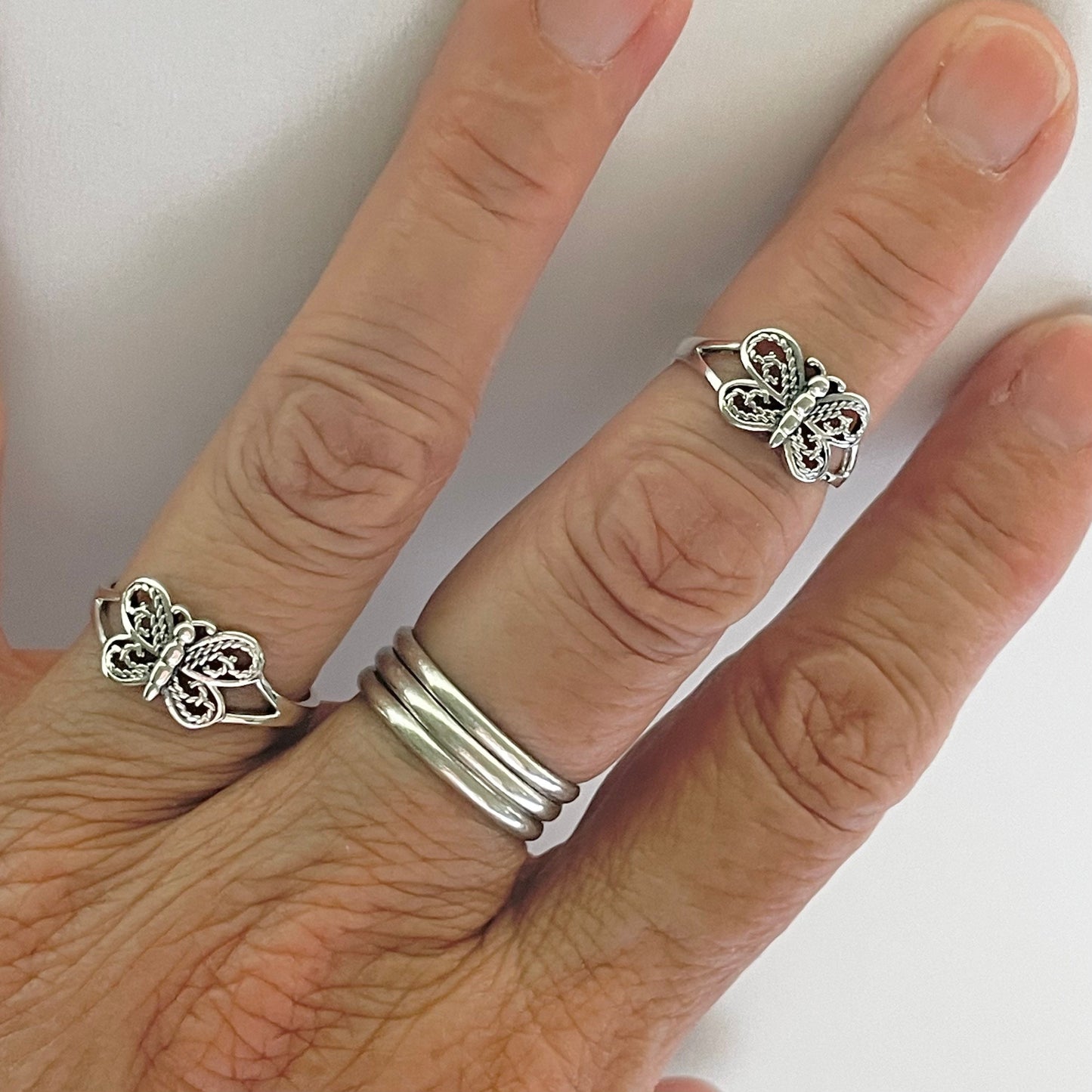 Sterling Silver Butterfly Ring: Dainty Midi/Toe Ring