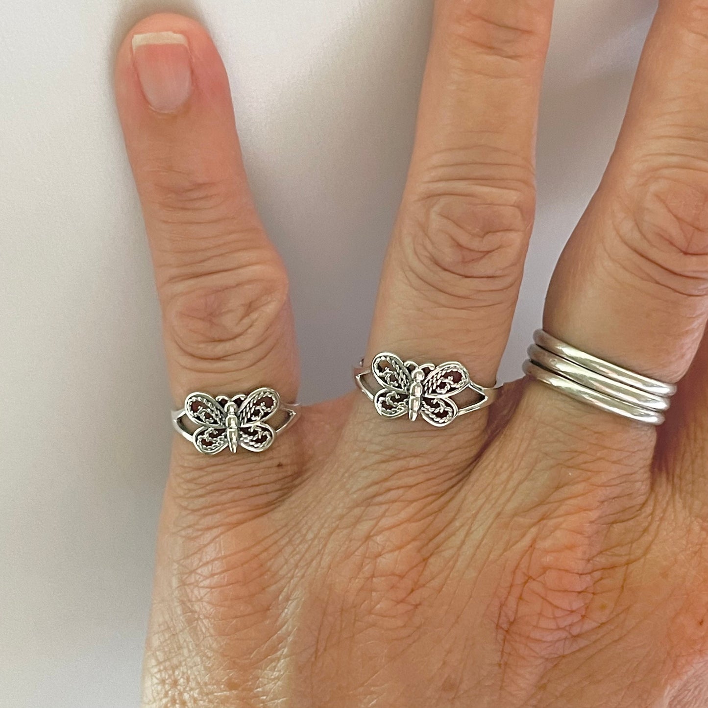 Sterling Silver Butterfly Ring: Dainty Midi/Toe Ring