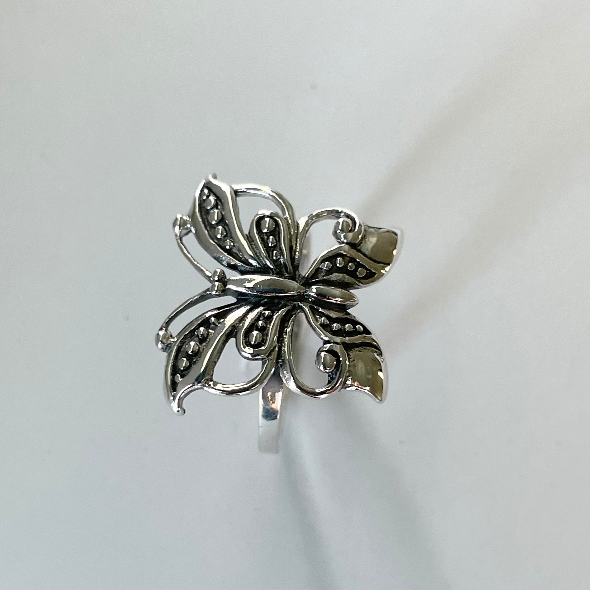 Sterling Silver Butterfly Ring: Boho Statement Jewelry