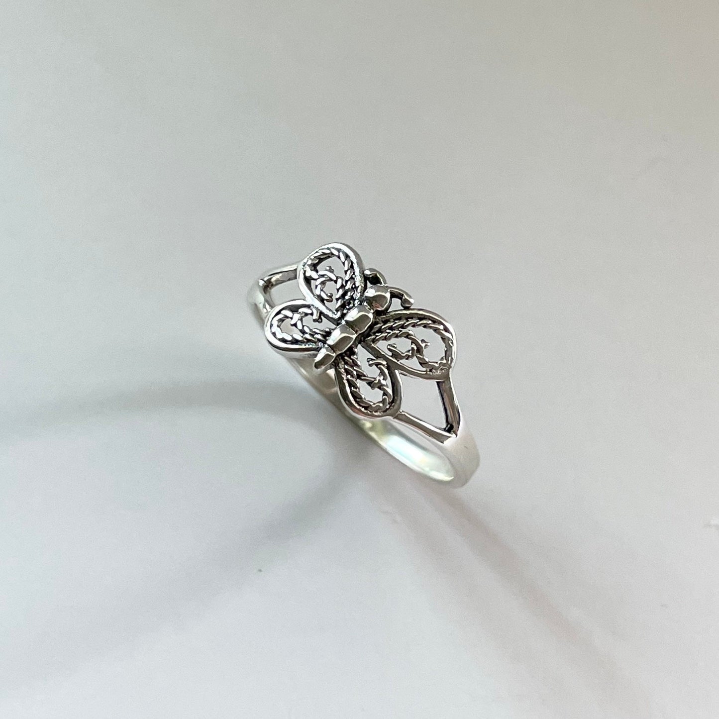 Sterling Silver Butterfly Ring: Dainty Midi/Toe Ring