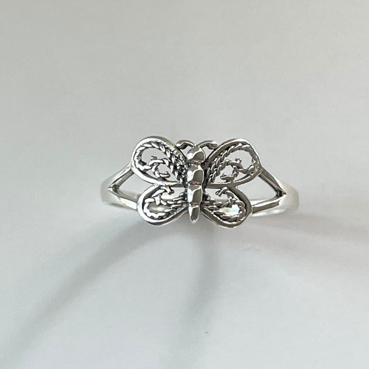 Sterling Silver Butterfly Ring: Dainty Midi/Toe Ring