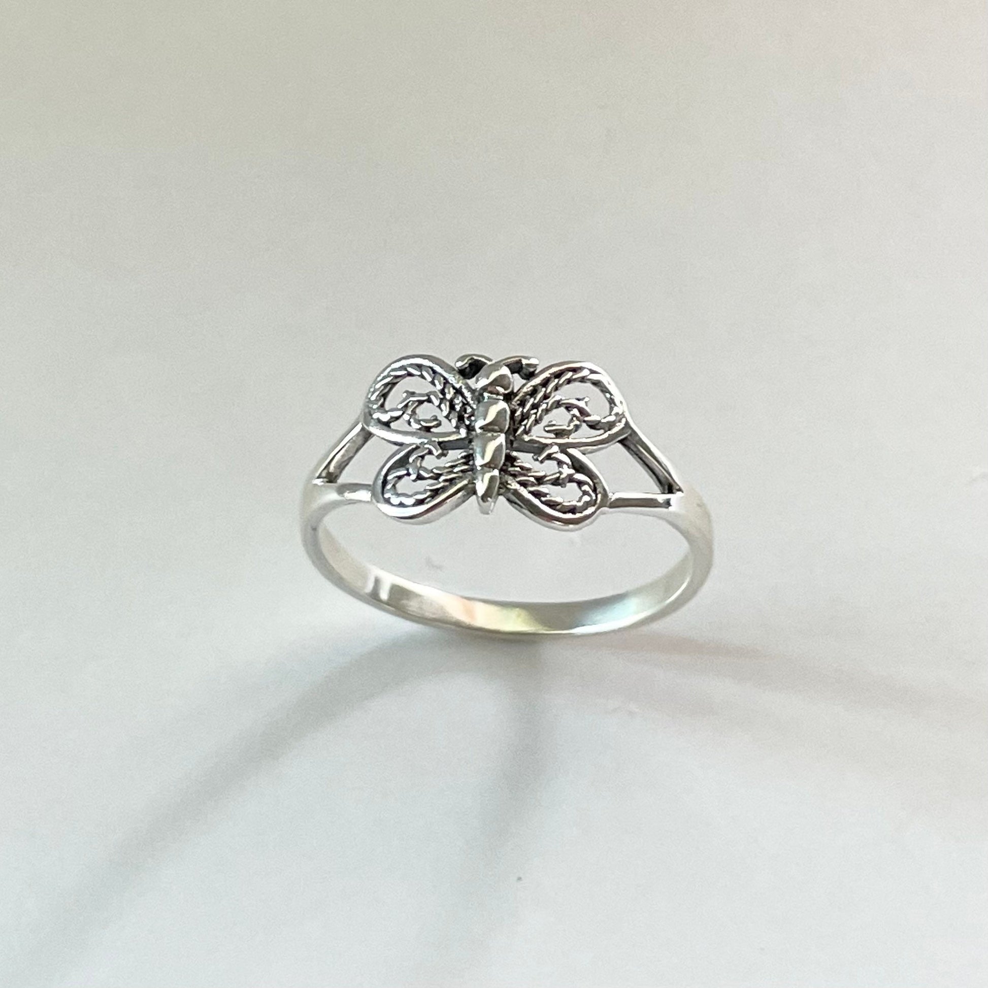 Sterling Silver Small Butterfly Ring, Silver Ring, Butterfly Promise Ring, Butterfly Silver Ring, Boho Ring, Statement Ring, Spirit Ring