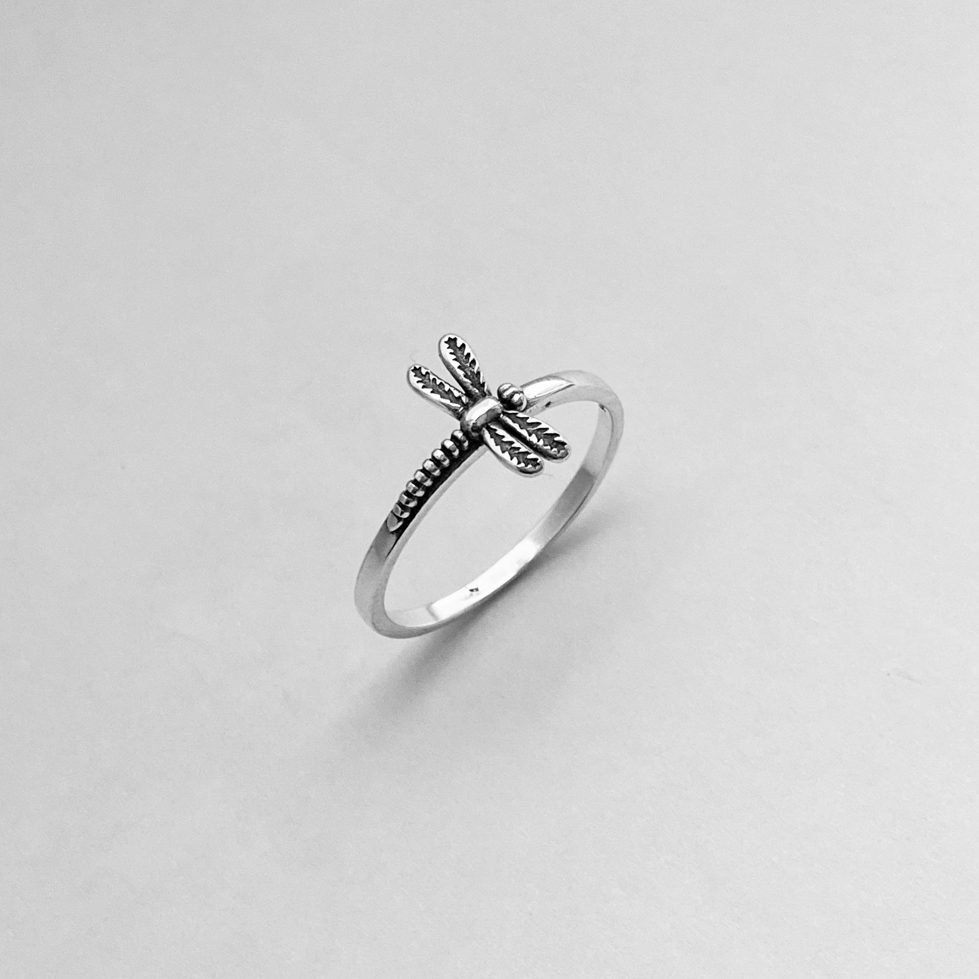 Sterling Silver Dainty Dragonfly Ring, Love Dragonfly Ring, Silver Promise Ring, symbolize change Ring, transformation Spirit Ring.