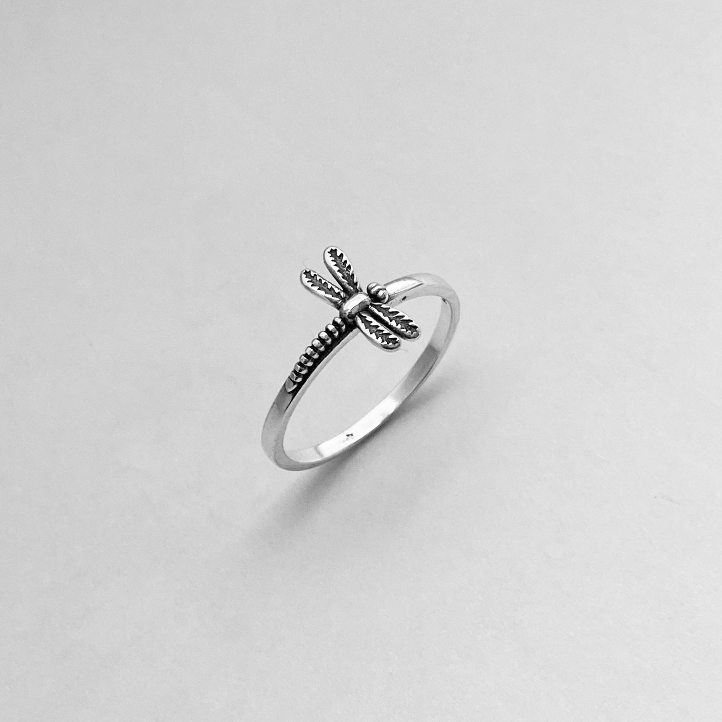 Dainty Sterling Silver Dragonfly Ring: Boho Promise Ring