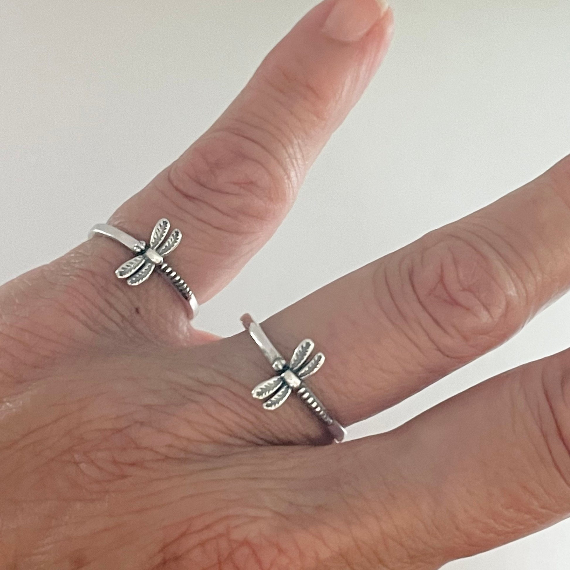 Sterling Silver Dainty Dragonfly Ring, Love Dragonfly Ring, Silver Promise Ring, symbolize change Ring, transformation Spirit Ring.