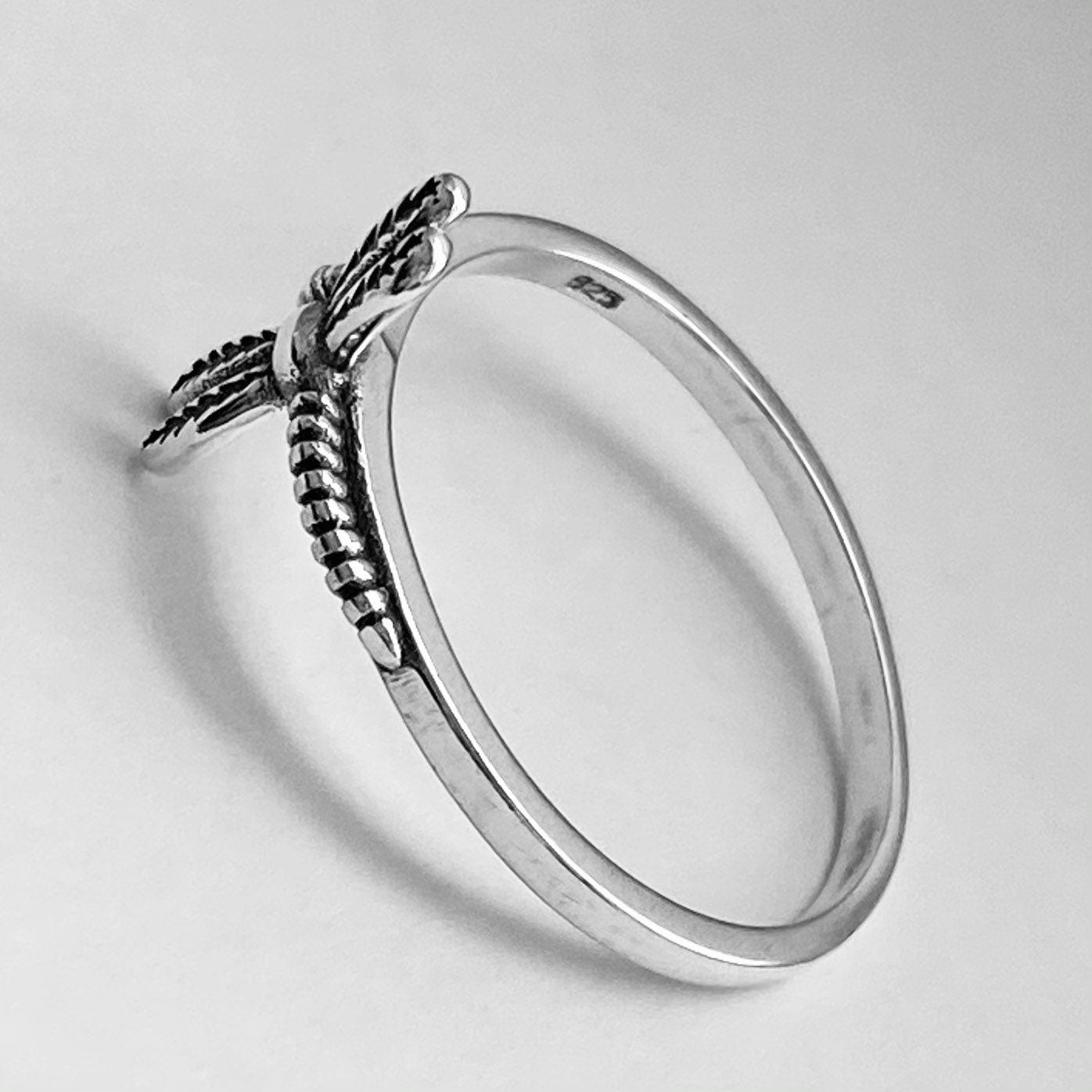 Sterling Silver Dainty Dragonfly Ring, Love Dragonfly Ring, Silver Promise Ring, symbolize change Ring, transformation Spirit Ring.